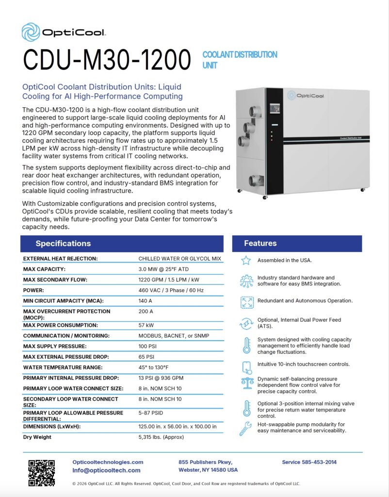 CDU M30 1200 Cut Sheet
